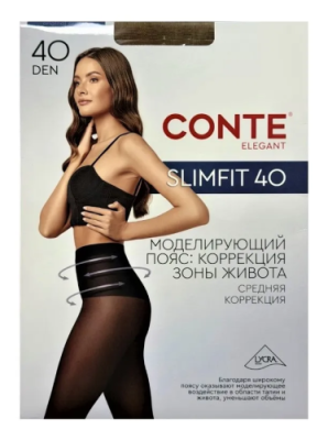 CONTE колготки женские ce slimfit 40 natural р.4